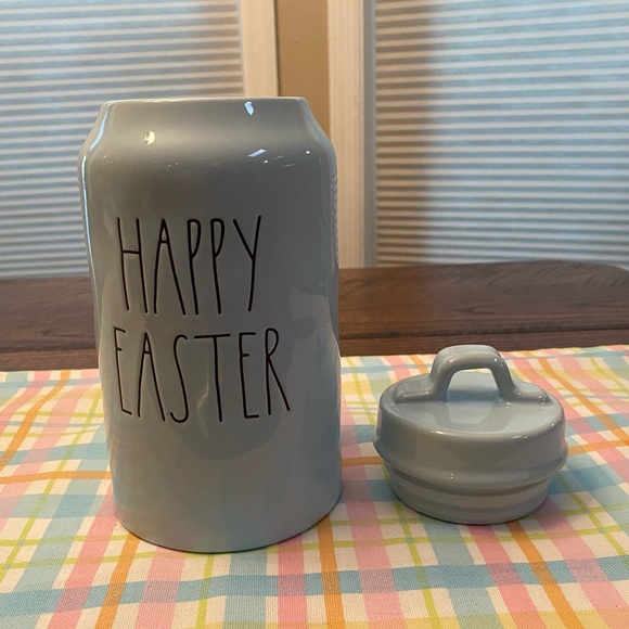Rae Dunn Tall Blue Ceramic Happy Easter Canister Removable Lid, Easter Decor - Picture 13 of 16